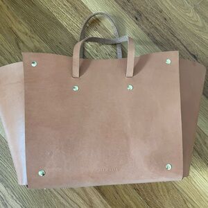 100% Italian leather tote bag